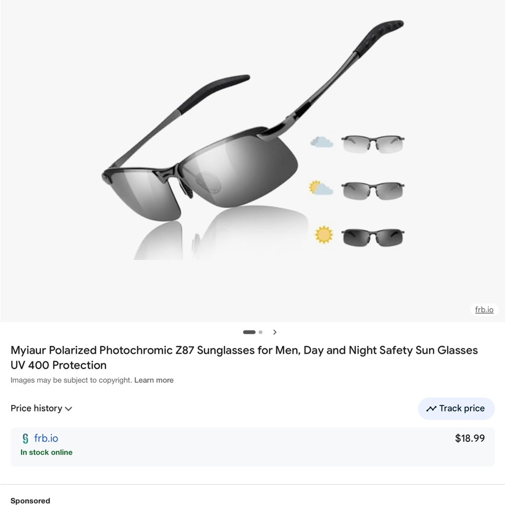 Polarized Photochromic Sunglasses